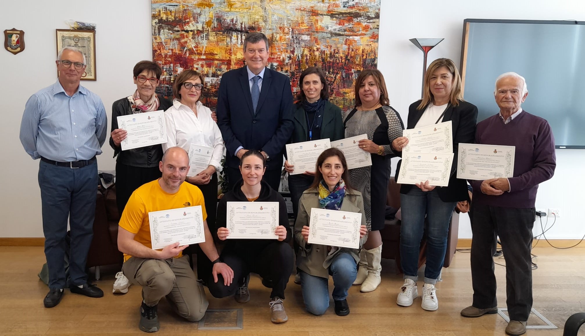 Cerimonia di consegna attestati di ringraziamento
