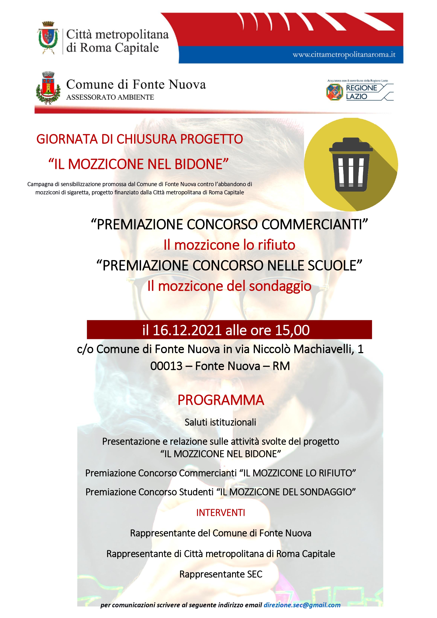 Giornata di chiusura del progetto "Il mozzicone nel bidone"